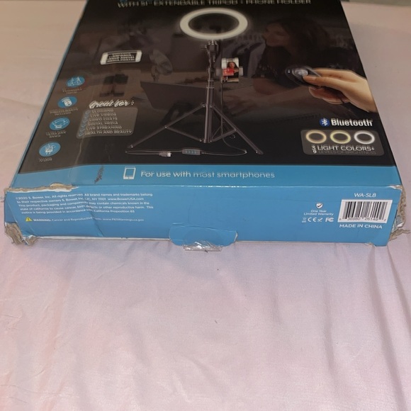 Bower 8” Selfie Ring Light Studio with Tripod Stand and Phone Holder – 8” LED - Picture 3 of 5
